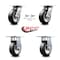 Service Caster 6 Inch Rubber on Aluminum Caster Set with Roller Bearing 2 Swivel Lock 2 Rigid SCC-35S620-RAR-BSL-2-R-2 - alternate 5